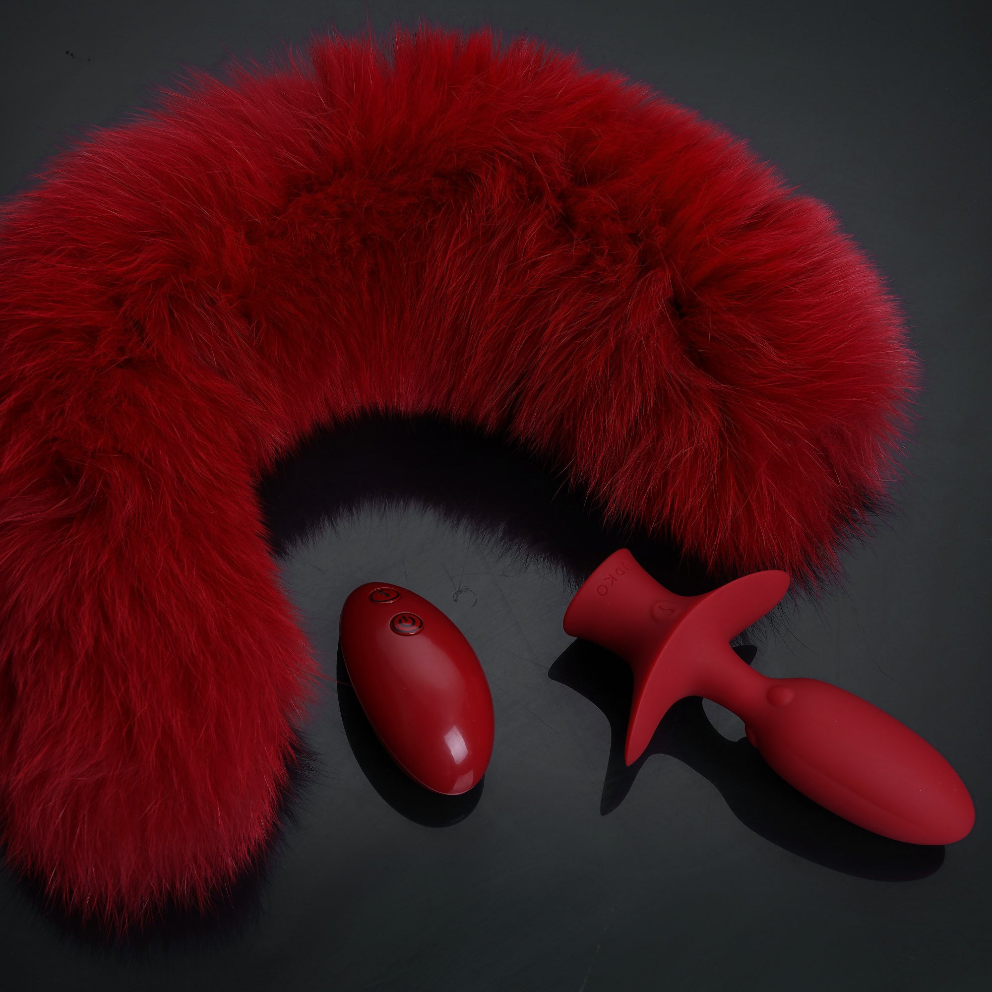 Remote-control Swinging&Vibrating Anal Plug With Fox Fur Tail   UPKOOFFICIALSHOP
